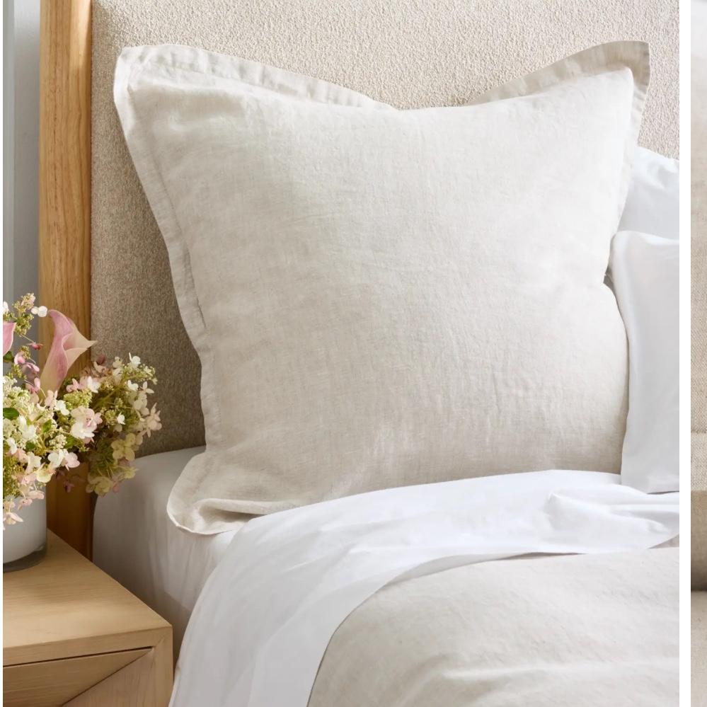 European Linen Euro Sham | Natural Chambray