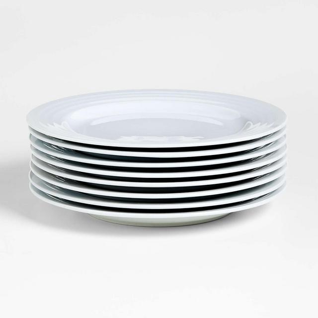 Roulette White Dinner Plates, Set of 8