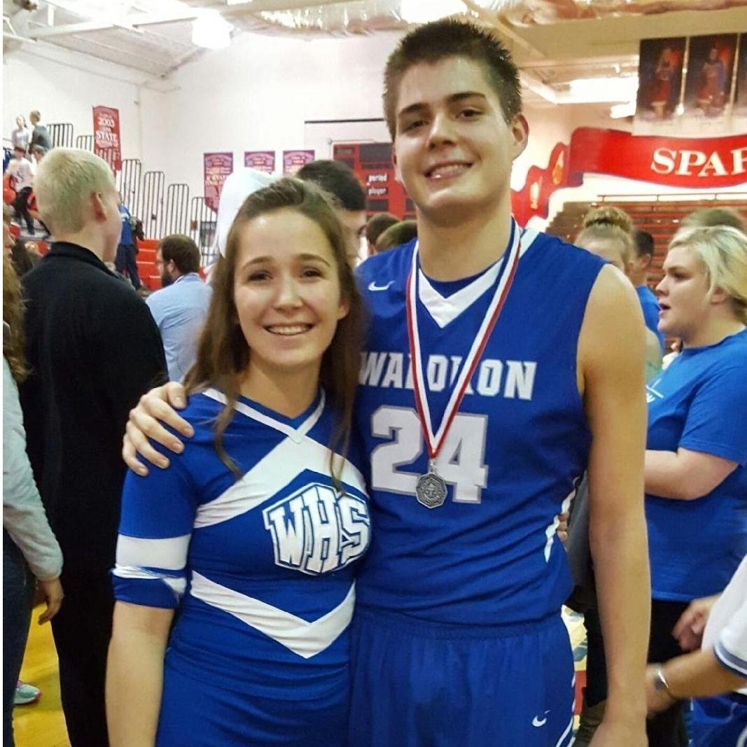 Celebrating Brandon's bball skills