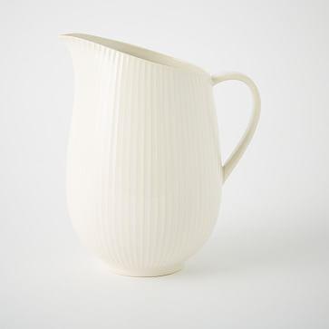 Textured Pitcher - White (Lines)