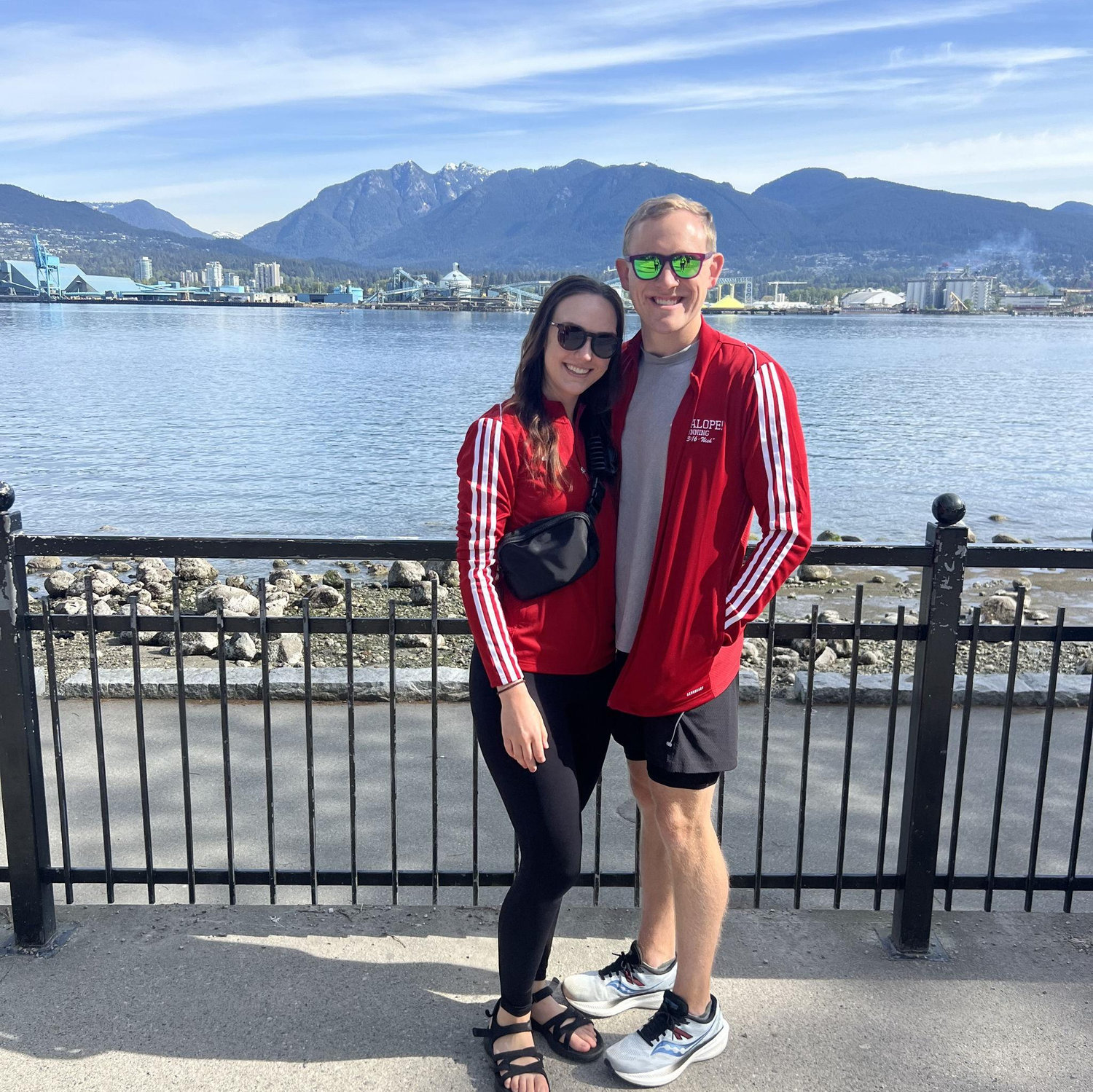 Nick ran a marathon and Sarah ran a half marathon with their run group in Vancouver, Canada, May 2024.