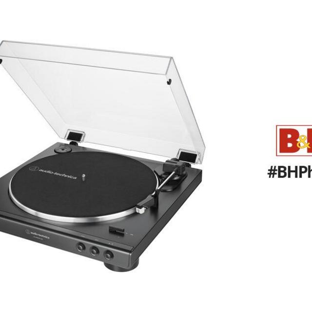 Audio-Technica Consumer AT-LP60XBT-USB-BK Fully Automatic Two-Speed Stereo Turntable with Bluetooth & USB (Black)