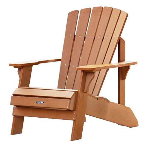 Lifetime Faux Wood Adirondack Chair, Light Brown - 60064