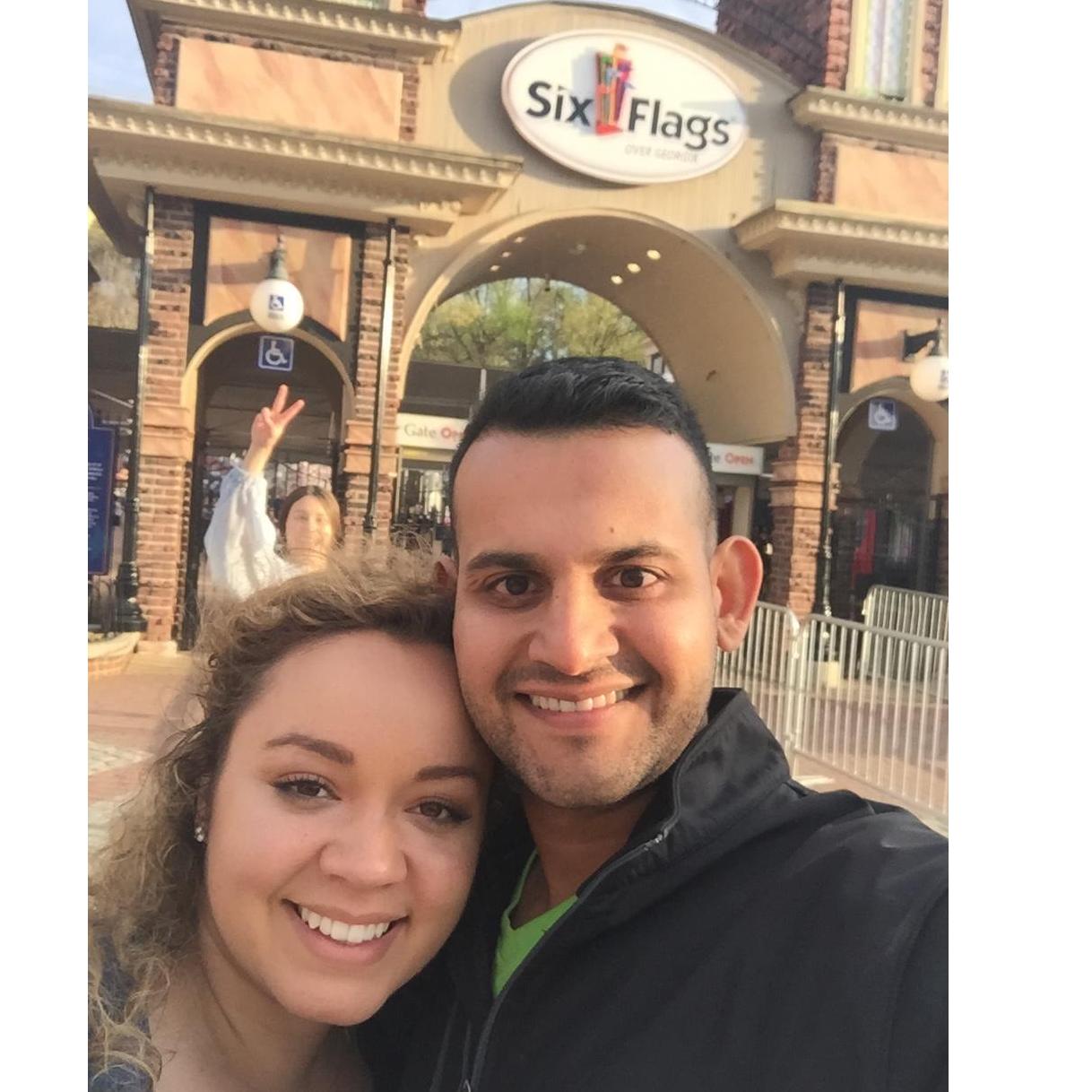 SIX FLAGS!!! Plus a stranger.