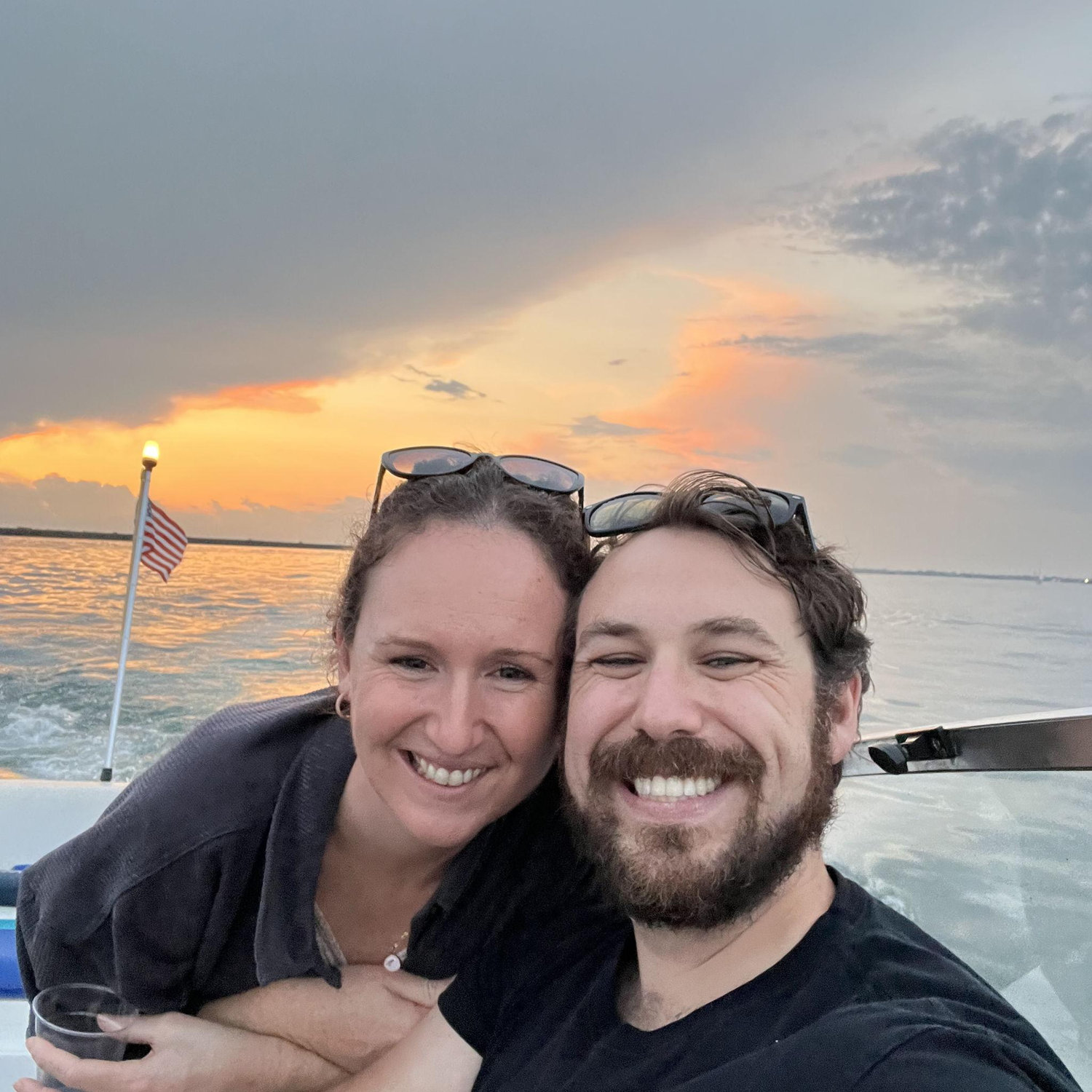 Boating around with Captain Caroline.