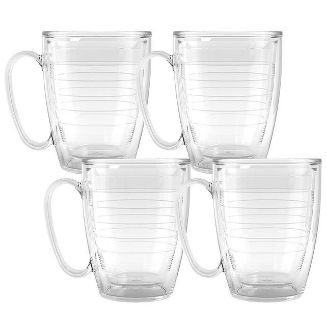 Tervis Made in USA Clear & Colorful Tabletop-Clear Collection Insulated Mug, 16oz Mug-4pk