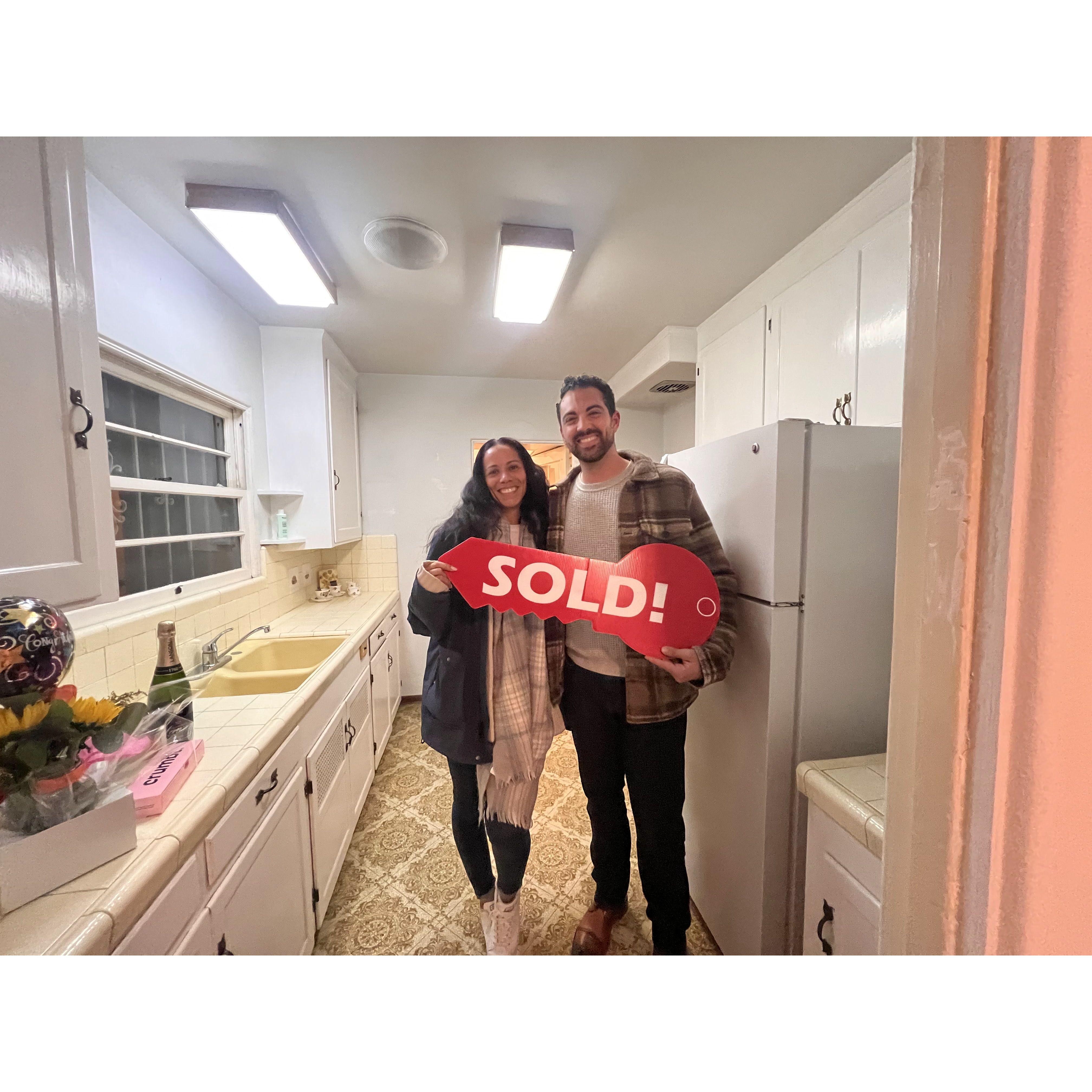 The day we closed on our house and got the keys!