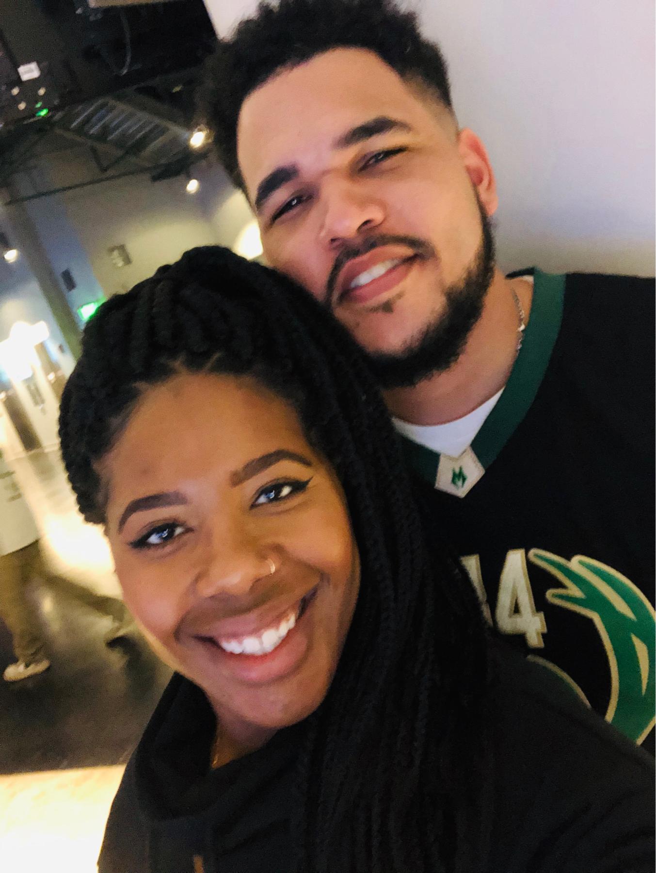 Aaron took Kaylan to a Bucks game! Her first introduction to MKE sports!