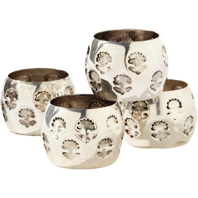 John Robshaw Silver Napkin Rings (Set of 4)