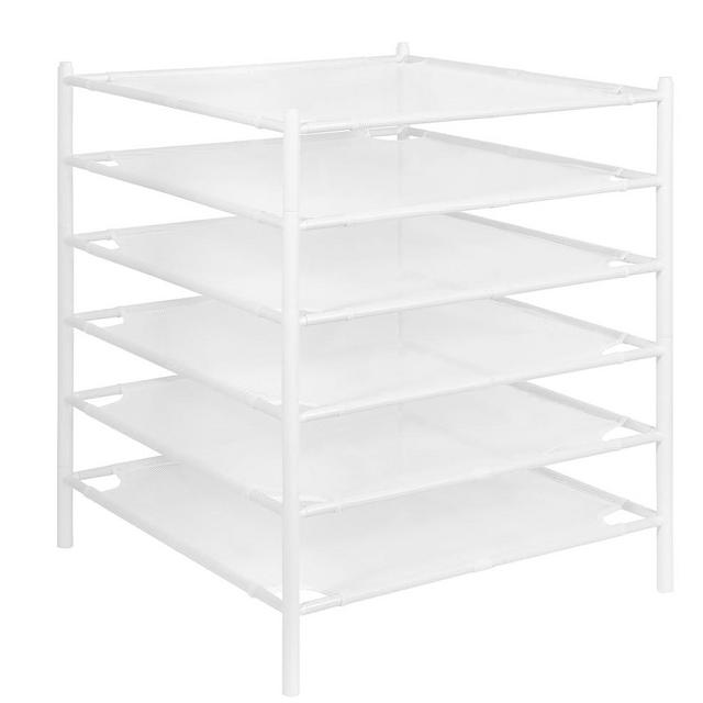 STORAGE MANIAC Sweater Drying Rack, Mesh Clothes Drying Rack, Stackable Laundry Drying Rack, Lay Flat Dryer for Delicates, Portable Dry Rack for Indoor or Outdoor, White, 6-Pack
