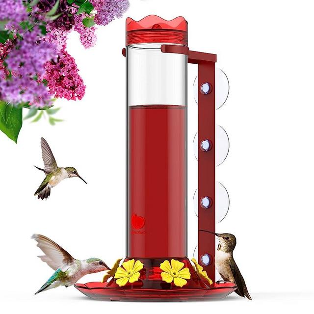 MrCrafts Window Hummingbird Feeders for Outdoors Hanging, 20oz Humming Bird Feeder Including 4 Suction Cups & Hanging Hook, Hummingbird Gifts for Gardening Lovers…