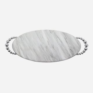 String of Pearls Long Oval Marble Platter