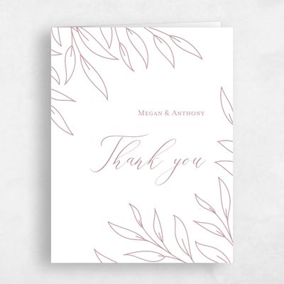 Dusty Rose, Pink Wedding Thank You - Delana Portrait