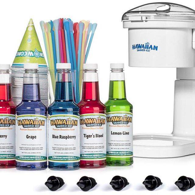 Hawaiian Shaved Ice Snow Cone Machine 6 Flavor Kit