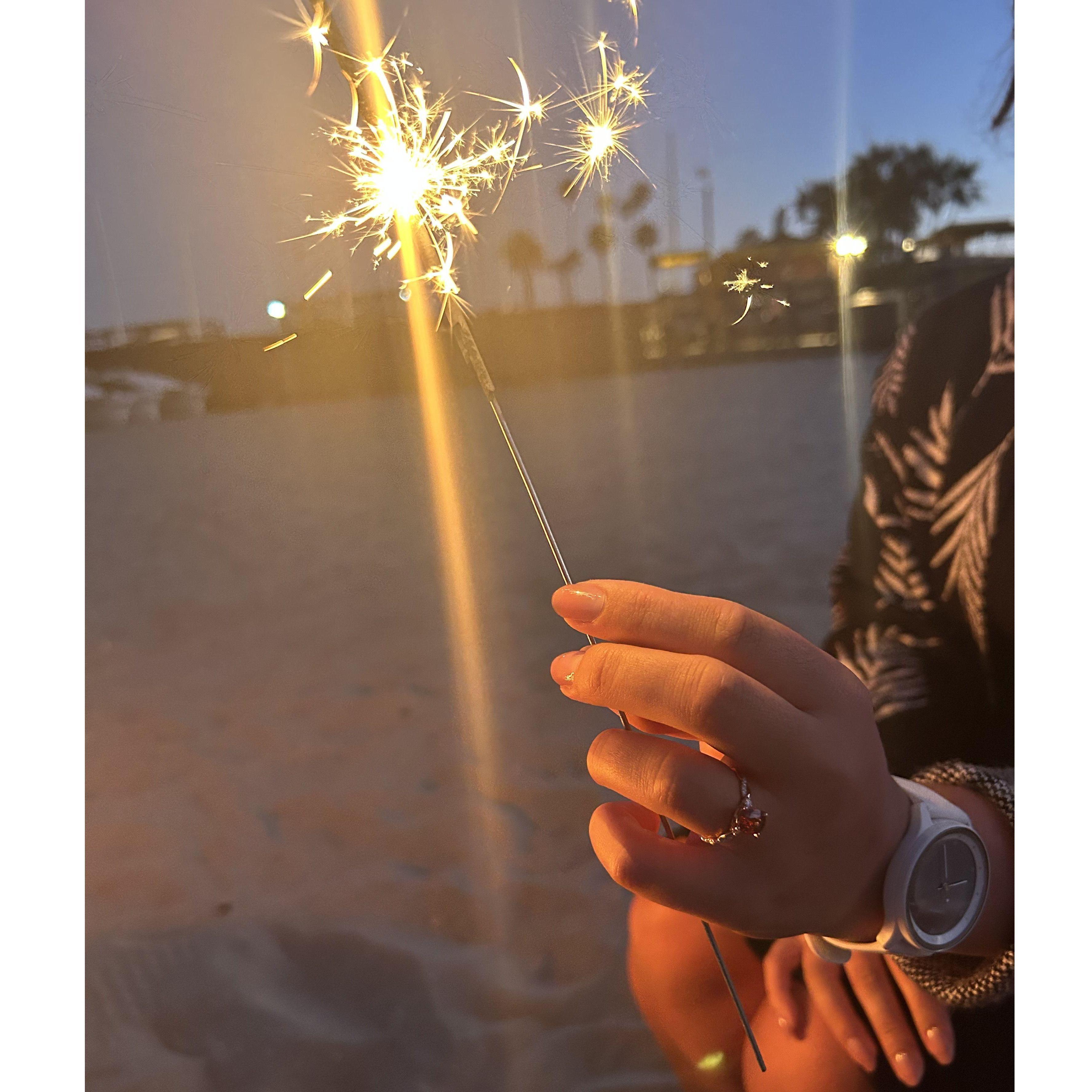 Sam said "So I'm proposing" and Sara said "Yes".