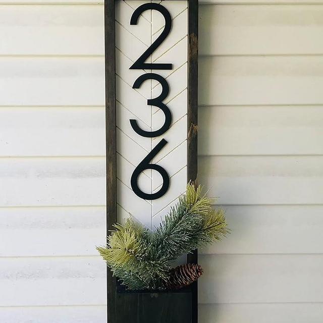Fairview House Numbers Planter Address Sign for your House | Customizable Vertical House Numbers Plaque | House Numbers Address Plaque | Modern House Number Sign | Waterproof Address Numbers