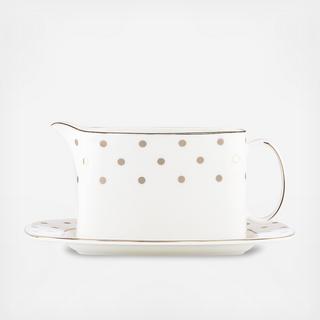Larabee Road Platinum Sauce Boat & Stand