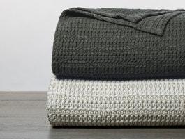Miramar Organic Waffle Blanket (THROW, SHADOW)