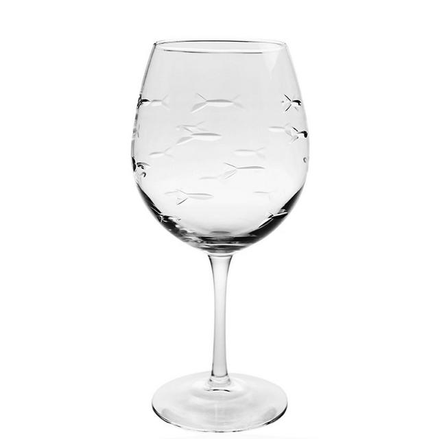 Rolf Glass School Of Fish Balloon Wine 18Oz - Set Of 4 Glasses