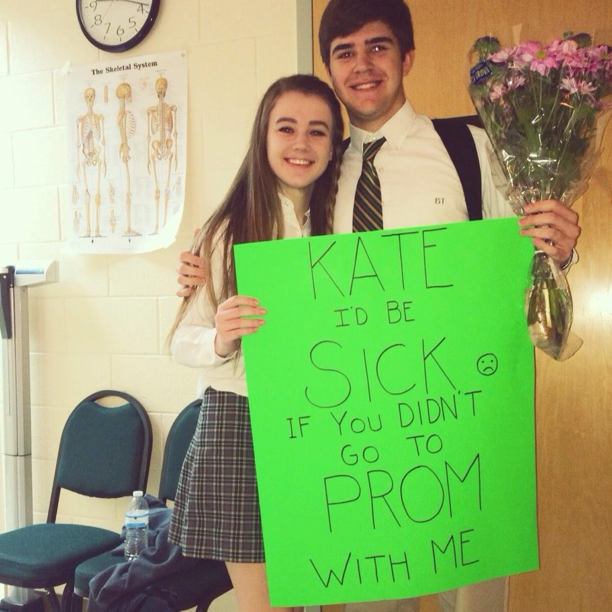 Will asking Kate to junior prom with the nurse calling Kate out of class to come to the nurse's office. Fun fact: The nurse said Katy and a different girl showed up!
