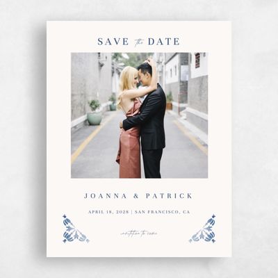 Blue Wedding Save the Date - Elio Photo