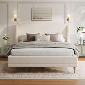 Romano Boucle Upholstered Platform Bed - Queen