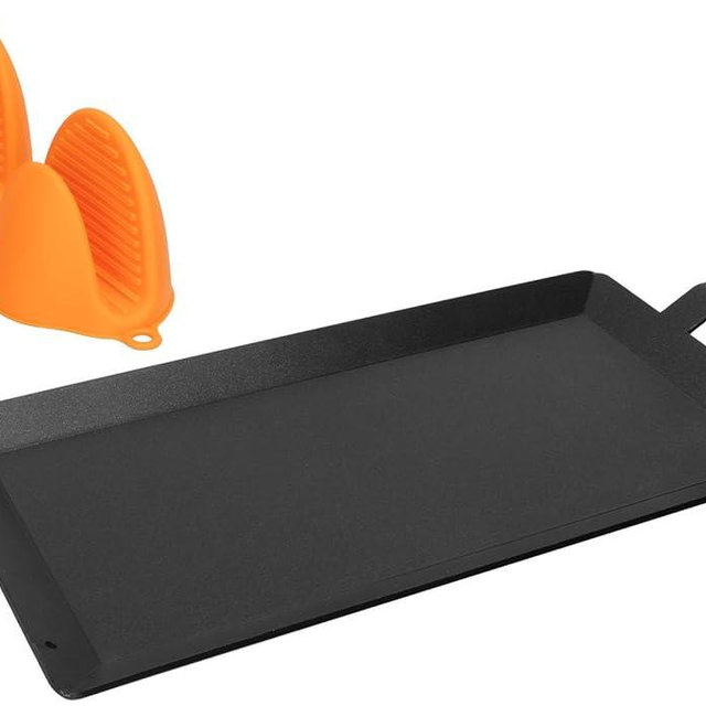 Non-Stick Carbon Steel Griddle for Gas Grill, Griddle Pan for Stove Top Versatile Stovetop Oven, Stove Top Griddle for Induction Cooktop Gas Stove, 24" x 10" Carbon Steel Flat Top Griddle