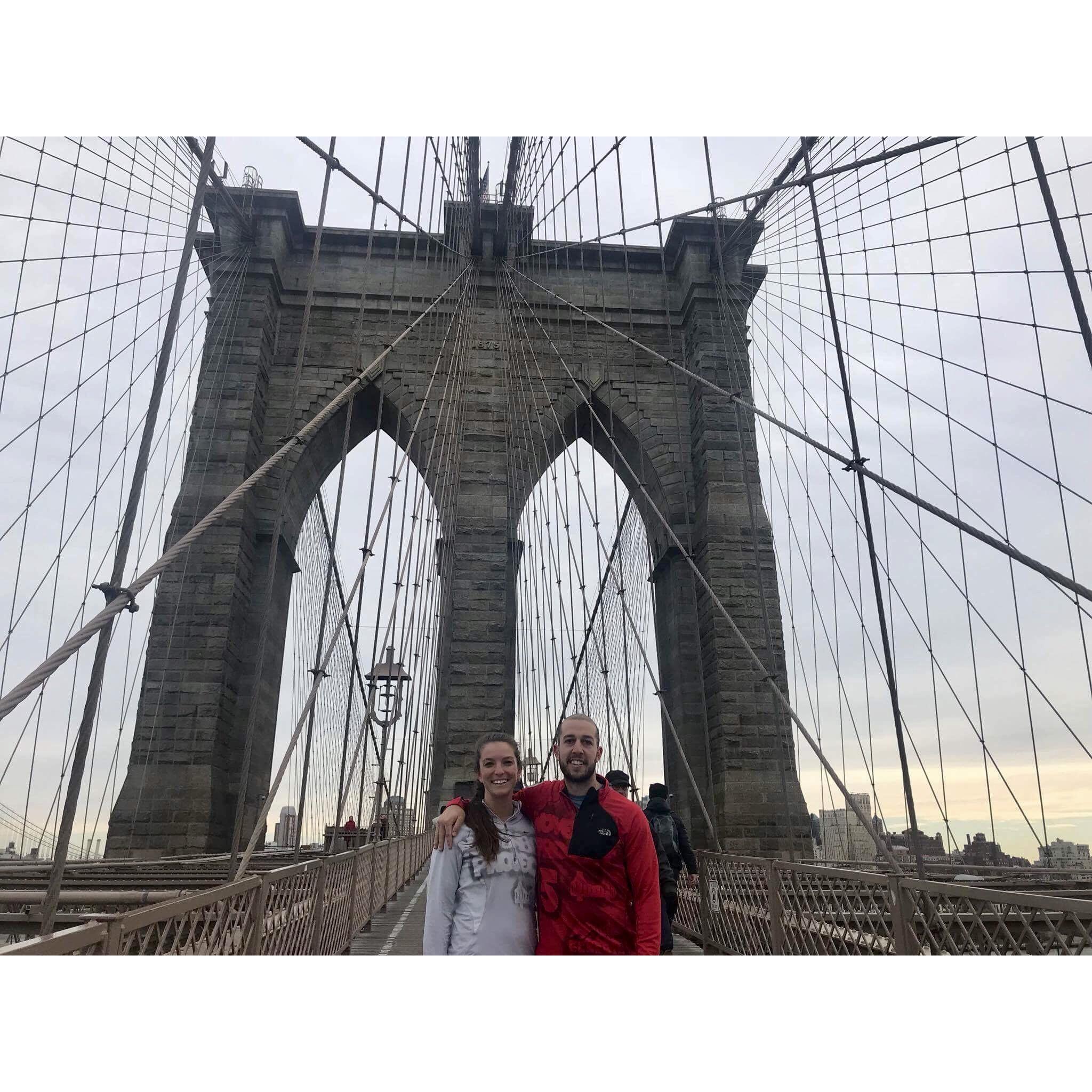 Exploring the Brooklyn Bridge a few years before we moved to NYC.