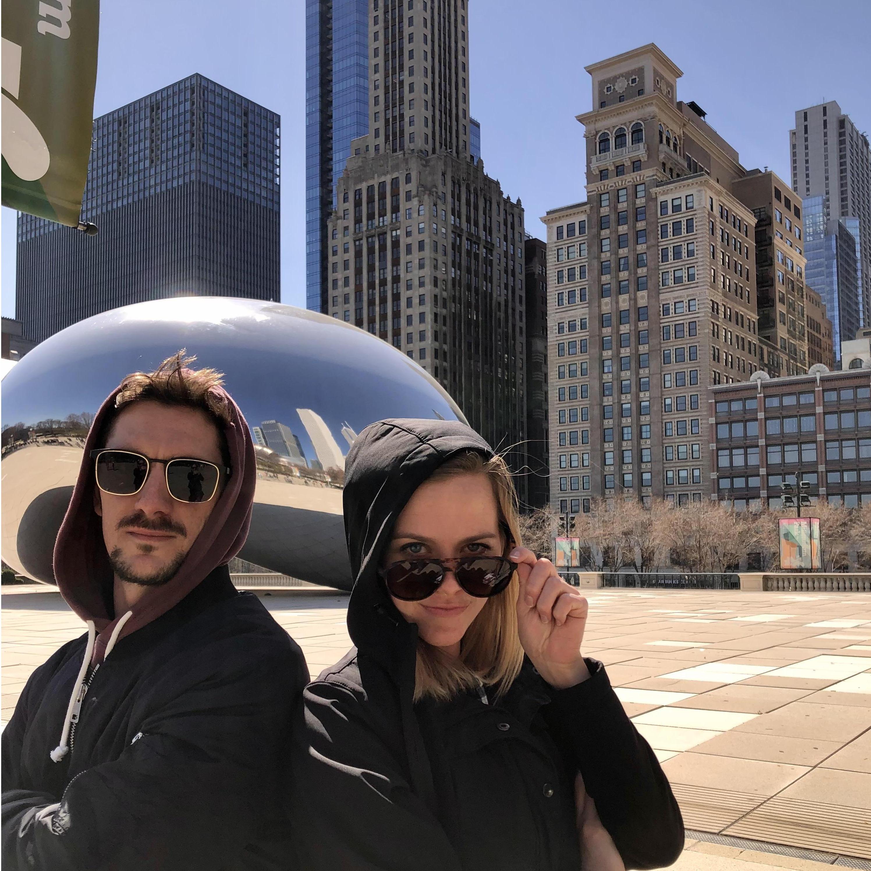 Visiting his parents in Chicago!