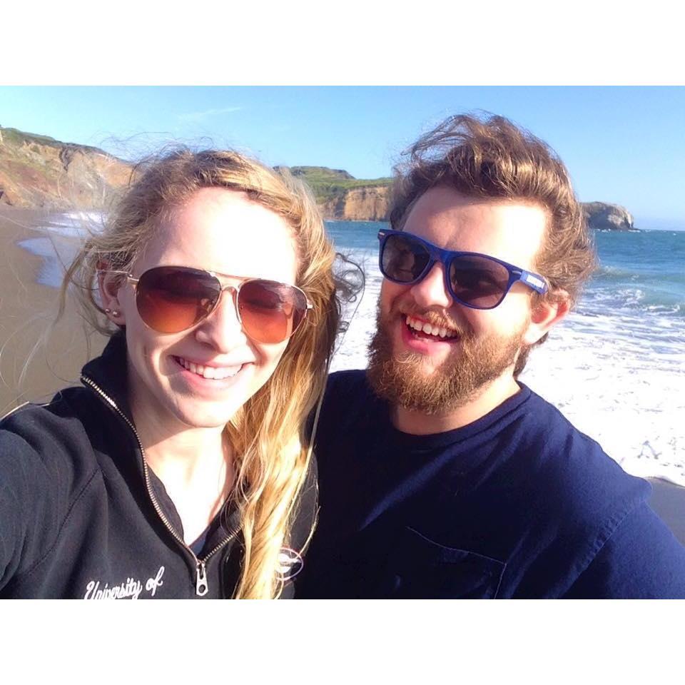 Trying to enjoy some VERY cold water in Sausalito