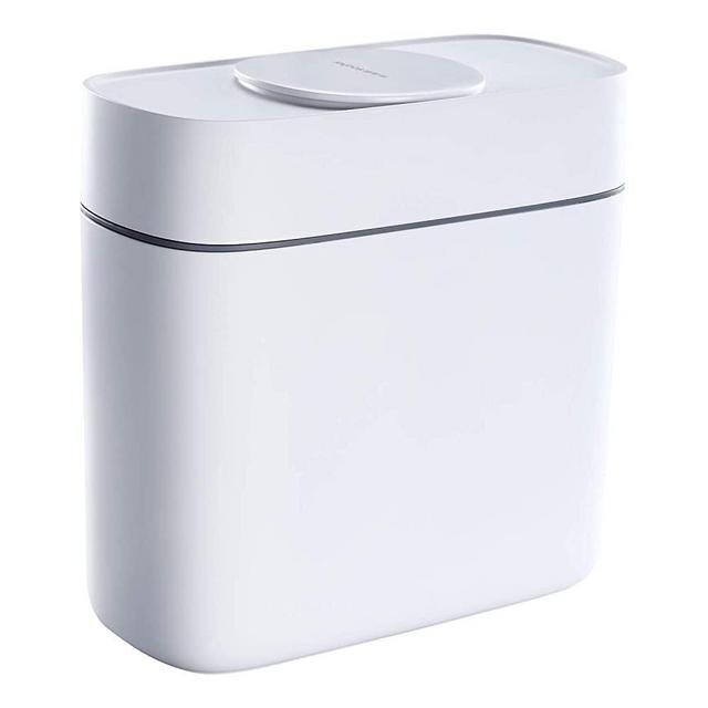 JOYBOS Trash Can for Bathroom - Home Wastebasket with Press Type Lid - 14L Slim Plastic Narrow Kitchen Garbage Can - 3.7 Gallon Garbage Container Bin for Home Kitchen and Office