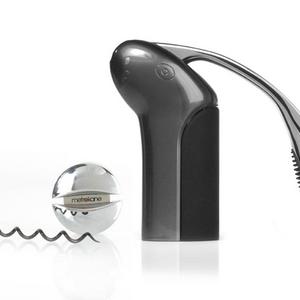Rabbit Original Vertical Lever Corkscrew Wine Opener with Foil Cutter and Extra Spiral (Gun Metal Grey)