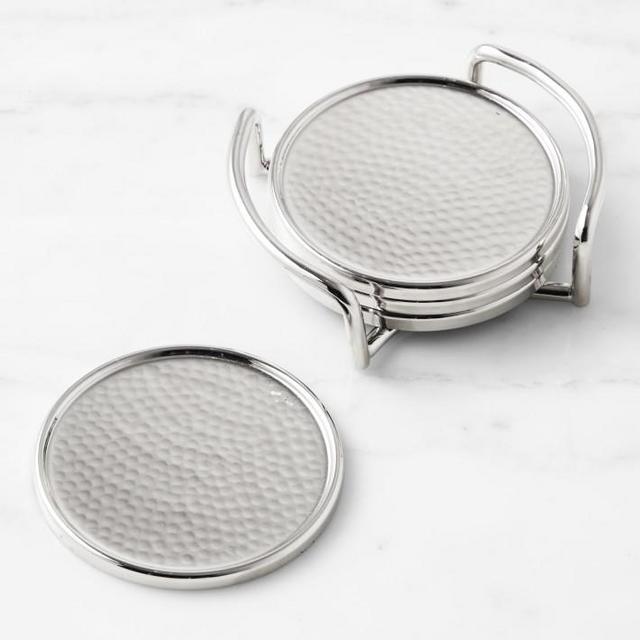 Stainless-Steel Coasters, Set of 4