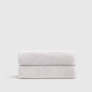 Turkish Ribbed Quick Dry Bath Towel (Set of 2) in Silver