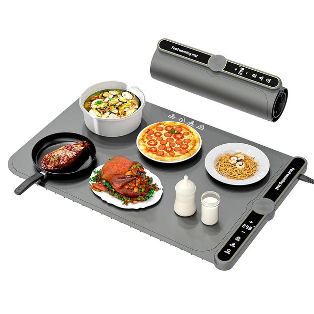 LYSXP 2025 Food Warming Mat, 15x23.6Inch 9-Level Temperature Adjustment, Multi-Functional Food Heater for Parties and Daily Use (Grey)