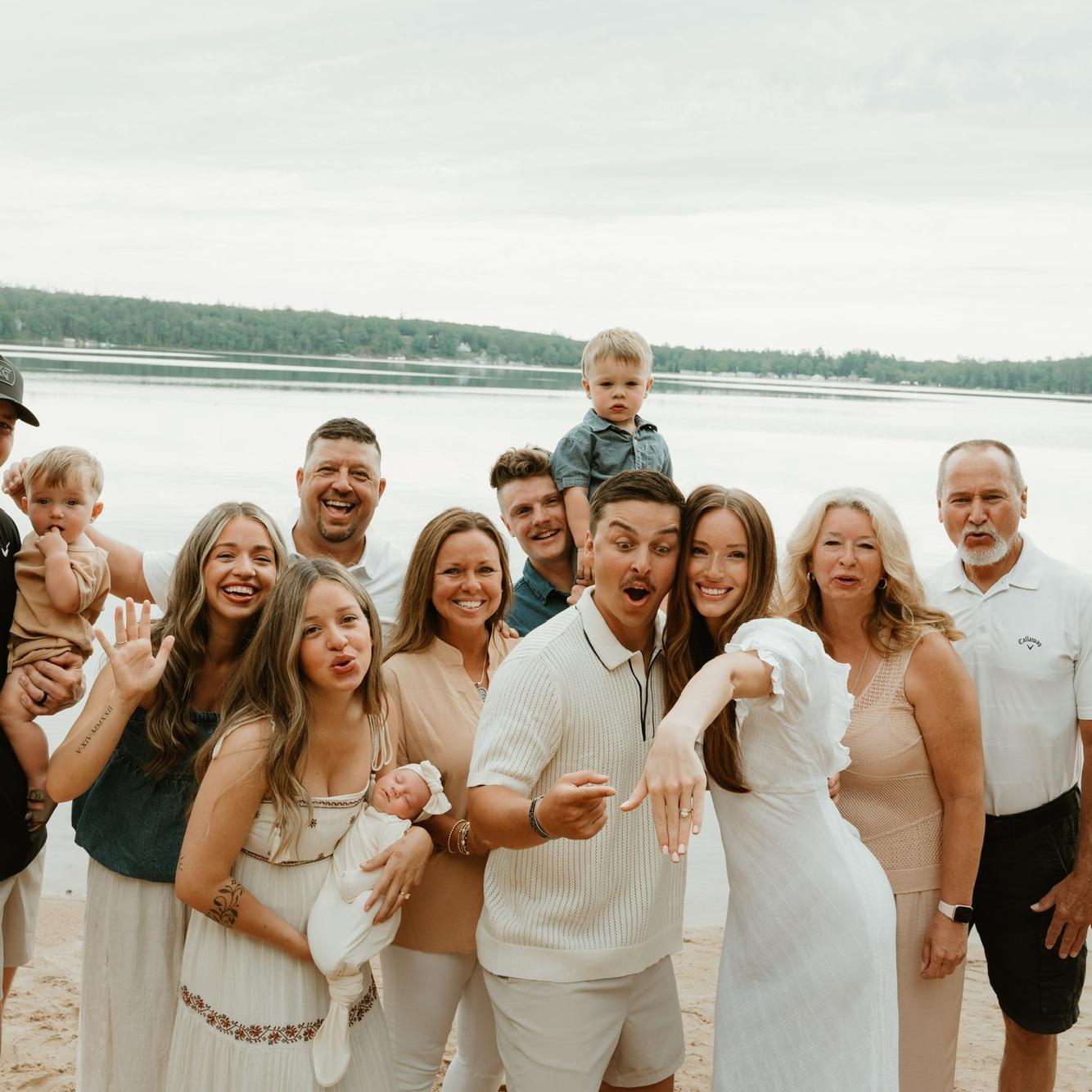 All of our favorite people together, the day we got engaged