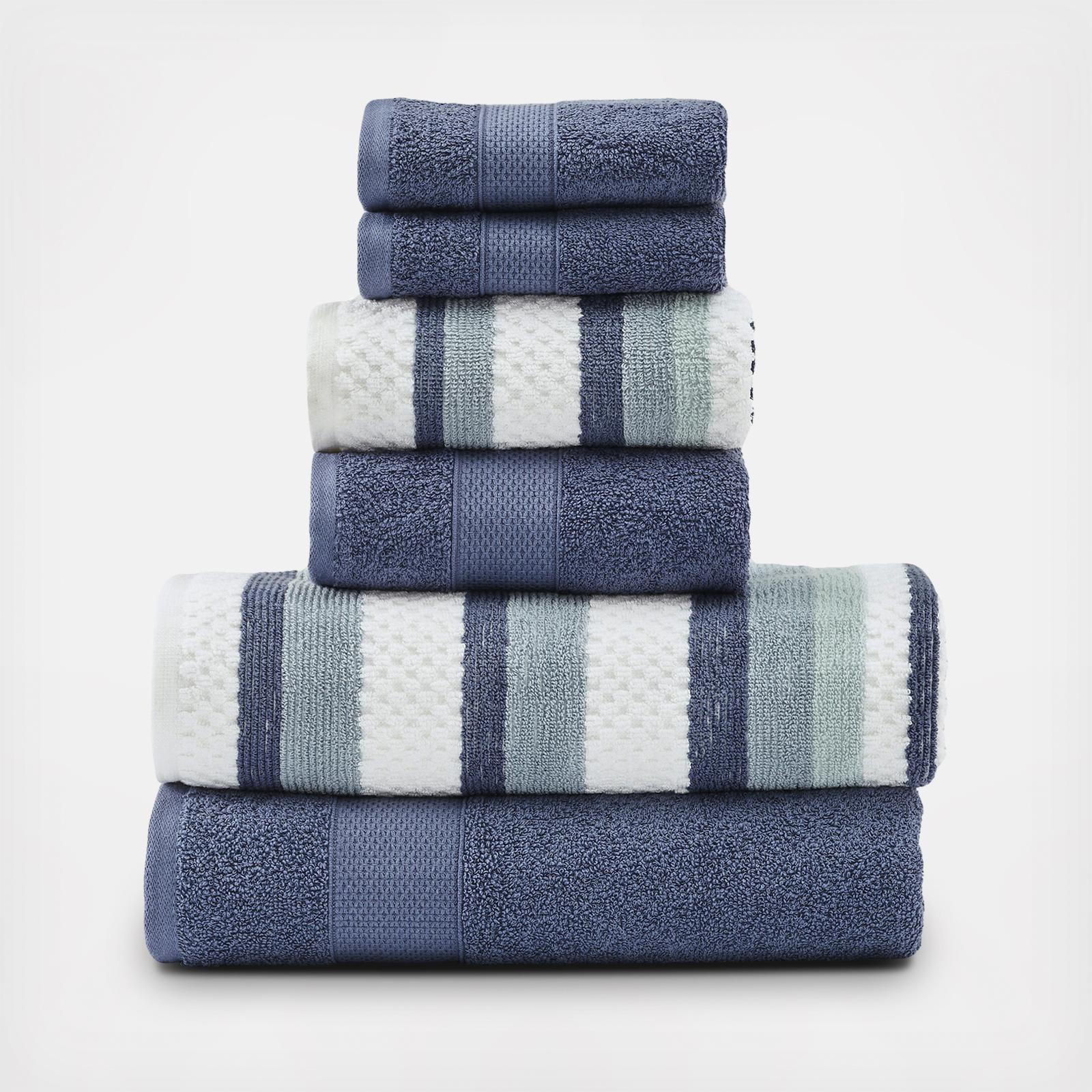 Modern Threads, Pax 6-Piece Yarn Dyed Jacquard Towel Set | Zola