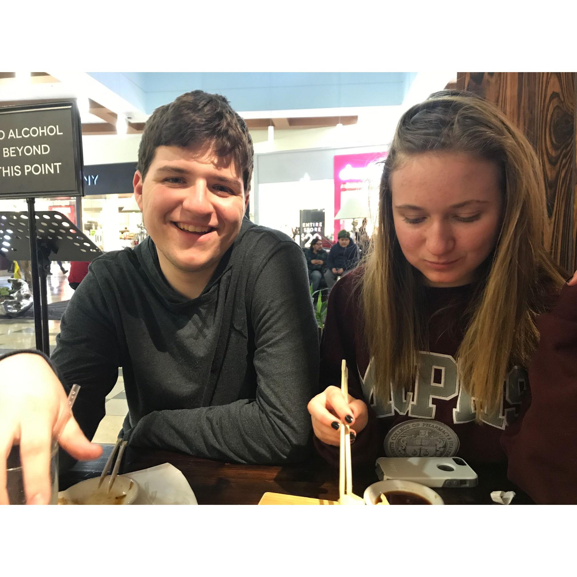 One of our first dates, at Sanraku in Almaden