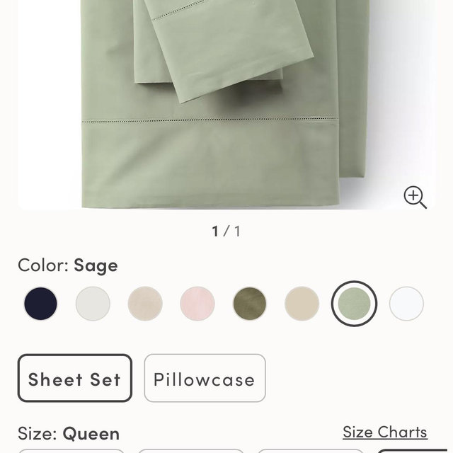 Lands’ End 300 Thread Count Cotton Percale Bed Sheet Set