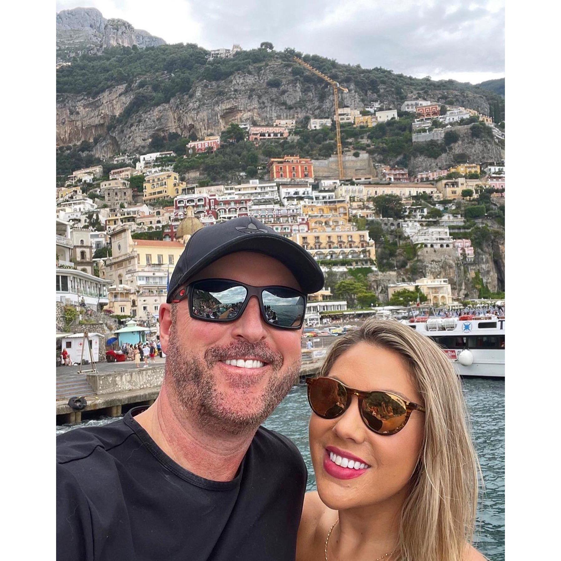 Enjoying the water in Positano, Italy