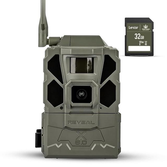 Tactacam REVEAL X Gen 3.0 Cellular Trail Camera - Multi Carrier, HD Photos & Videos, Pre-Installed Antenna, Built-in GPS, Best Battery Life, Low-Glow IR Flash, Fast Trigger Speed + 32GB SD Card (1 PK)