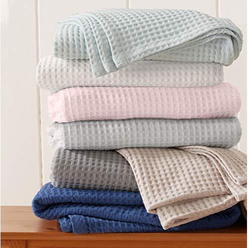 Great Bay Home 100% Cotton Waffle Weave Thermal Blanket. Super Soft Season Layering. Mikala Collection (King, Taupe)