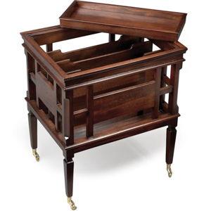 Magazine Rack with Tray and Wheels