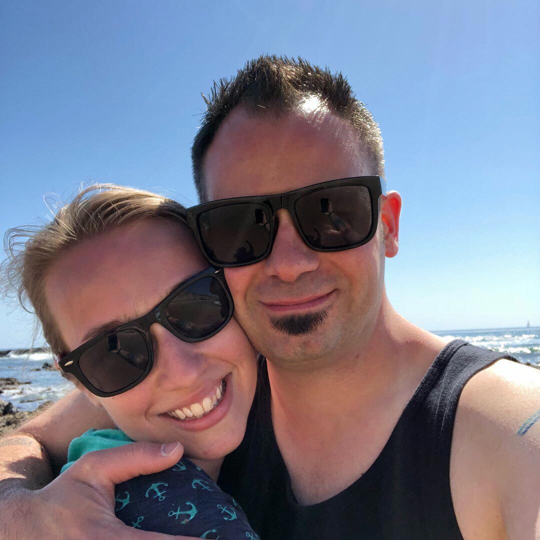 Kaylah and A.P. in CA at Crystal Cove State Park.