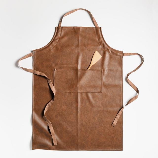 Scout Cognac Faux Leather Apron