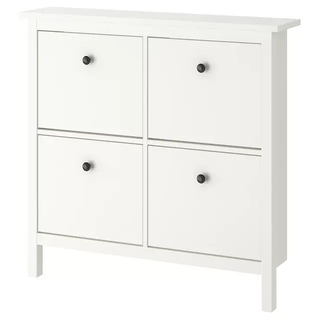 HEMNESShoe cabinet with 4 compartments, white42 1/8x8 5/8x39 3/4 "