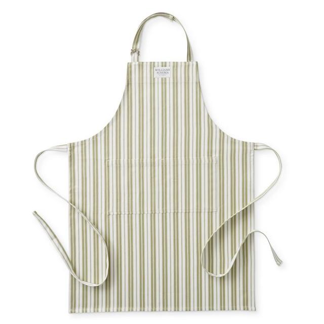 Williams Sonoma Classic Stripe Logo Apron, Sage Green