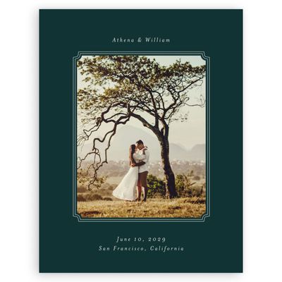 Dark Emerald, Green Wedding Digital Save the Date - Constance Photo