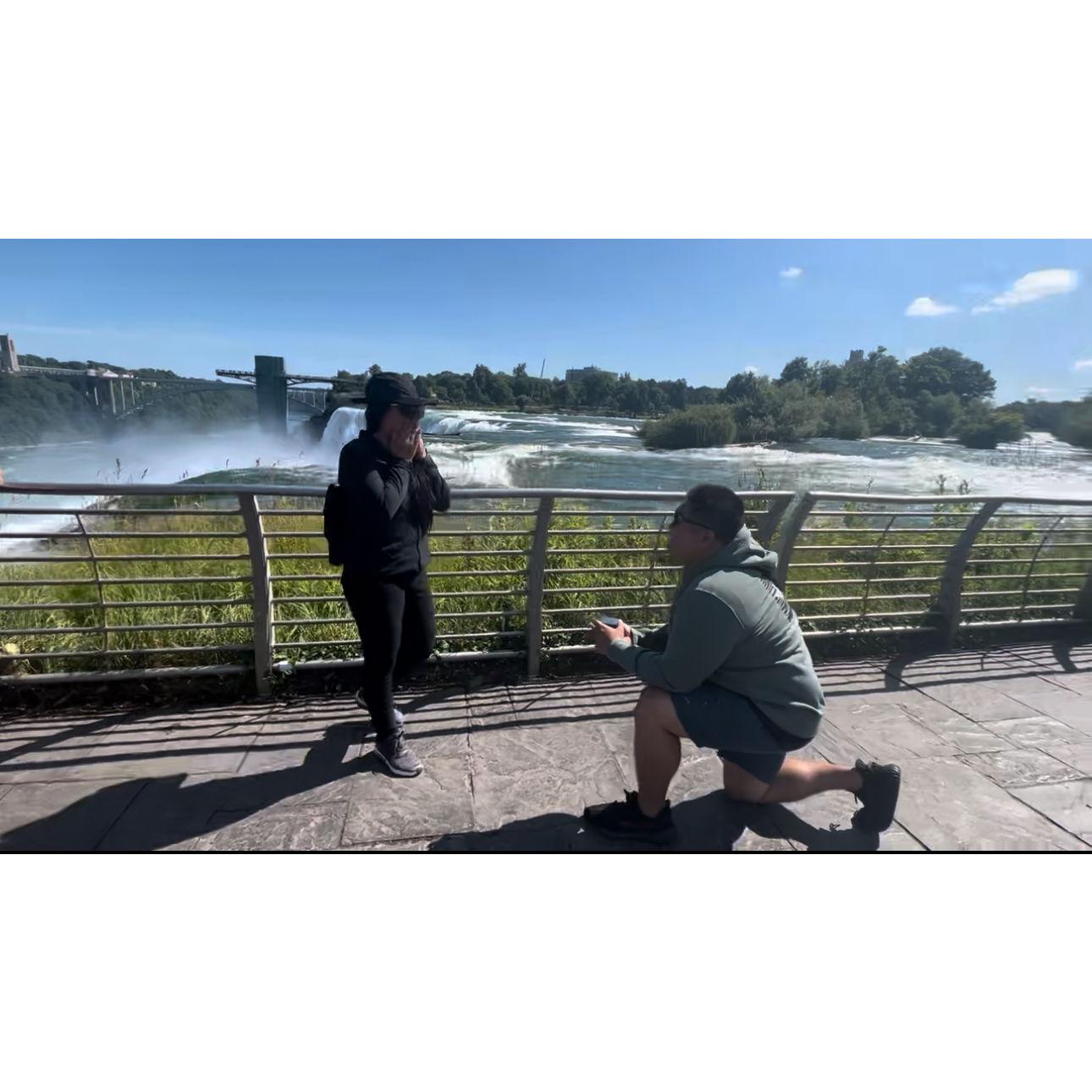 Niagra Falls is where I said "Yes!"