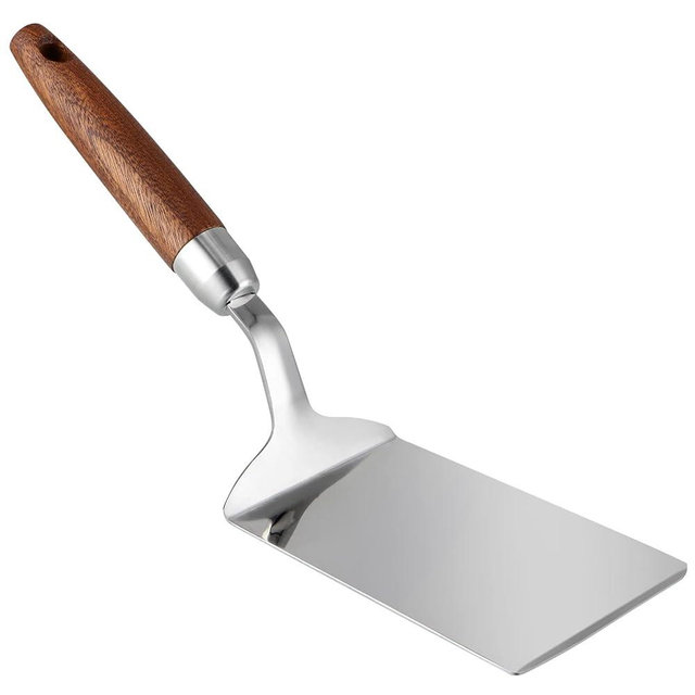 Sanbege Stainless Steel Spatula with Wooden Handle, Nonstick Pancake Turner, Fried Egg Flipper for Cooking, Frying, Grilling, Baking, BBQ